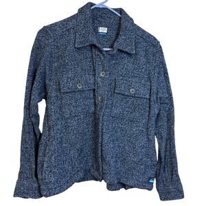 Kavu Acacia Shacket shirt jacket heavy weight boxy cut blue 100% cotton medium